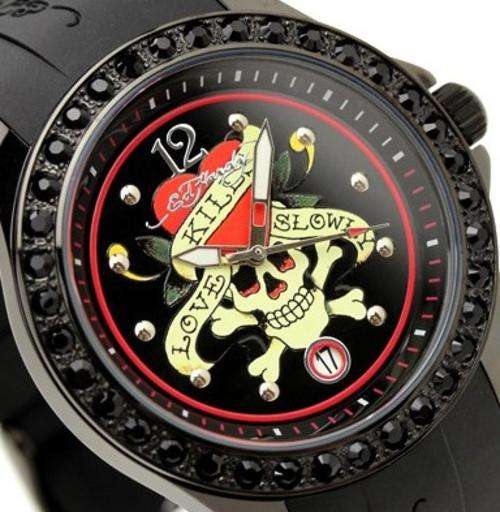 ED HARDY Swarovski Crystal Accented Techno Large Dial Ladies Watch