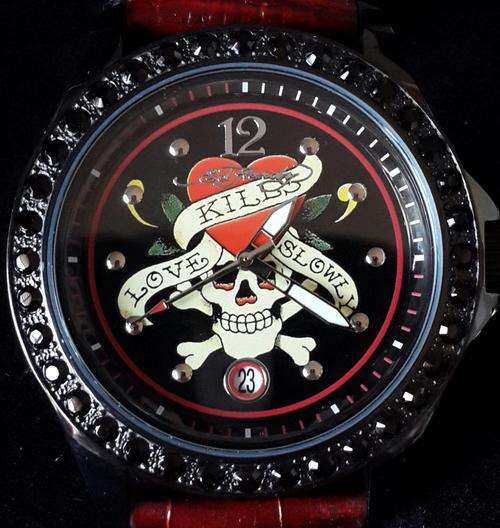 ED HARDY Swarovski Crystal Accented Techno Large Dial Ladies Watch
