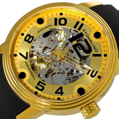 STUHRLING Delphi Adonis Automatic Skeleton Mens Watch