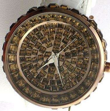 CROTON Glitz Brown Crystal Encrusted Ladies Watch