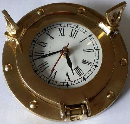 Porthole Style Brass Clock (Please read description)
