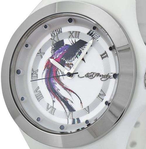 ED HARDY Mist White Silicone Ladies Watch
