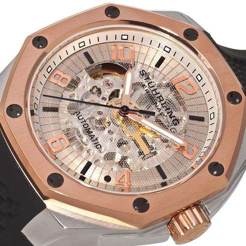 STUHRLING Hatteras Skeleton Automatic Mens Watch
