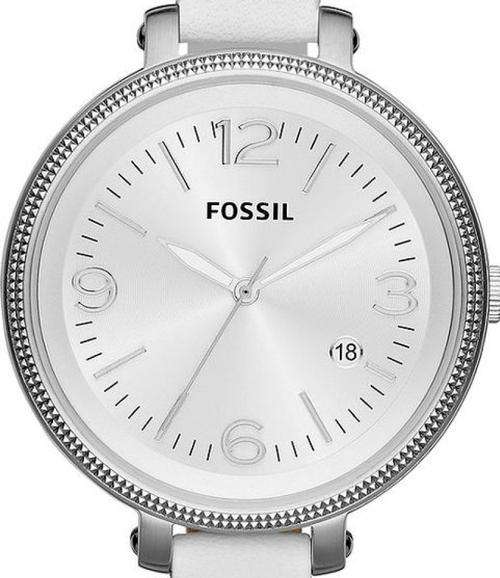 FOSSIL Heather White Leather Large Dial Ladies Watch
