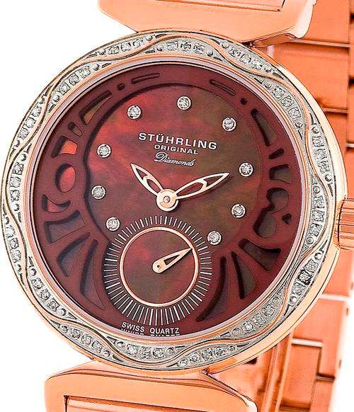 STUHRLING Soiree Elite Diamond Accented Swiss Quartz Ladies Watch