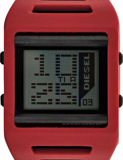 DIESEL Digital Red Silicone Oversized Mens Watch
