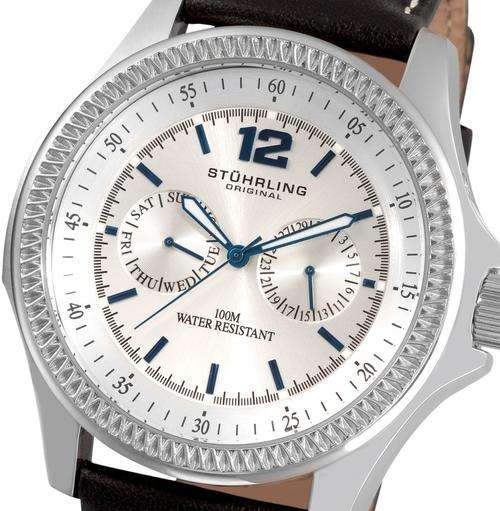 STUHRLING Targa Classic Swiss Quartz Oversized Mens Watch