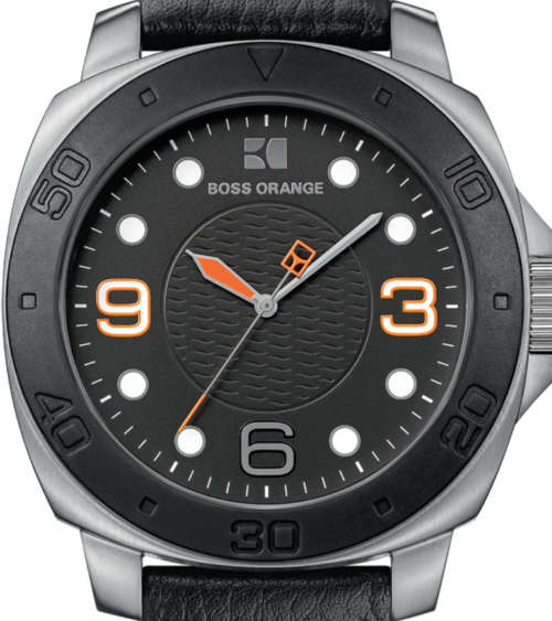HUGO BOSS Black Leather Strap Mens Watch