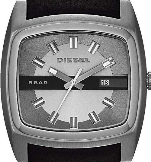 DIESEL Black Leather Analogue Mens Watch