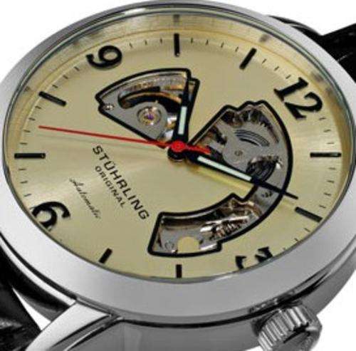STUHRLING Delphi Huntsman Automatic Skeleton Mens Watch