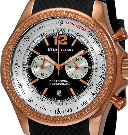 STUHRLING Targa Sport Chronograph Oversized Mens Watch
