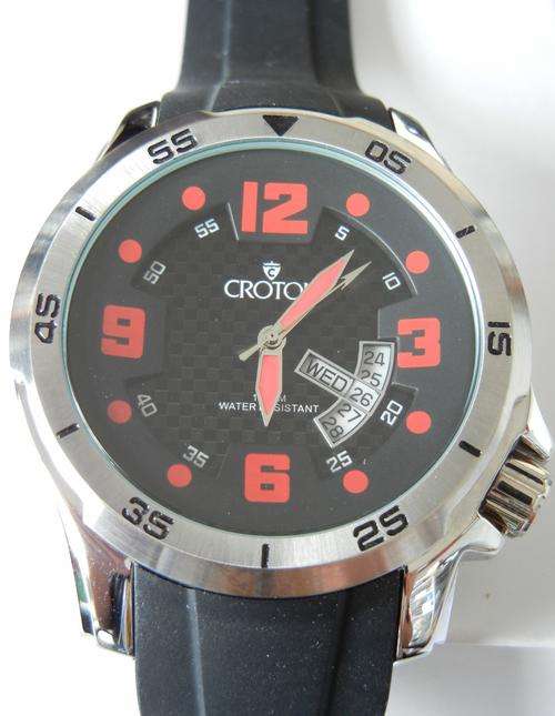 CROTON Black Sport Silicone Mens Watch