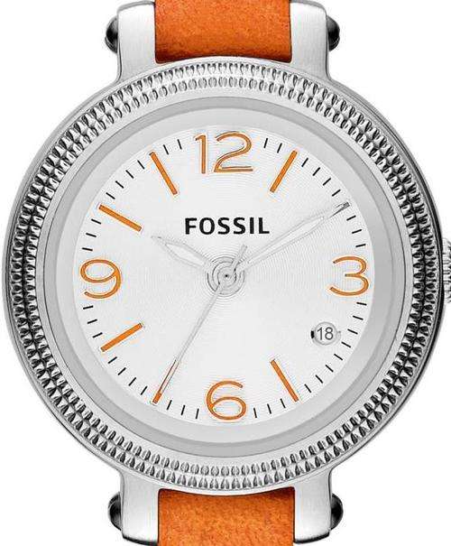 FOSSIL Petite Heather Orange Leather Ladies Watch