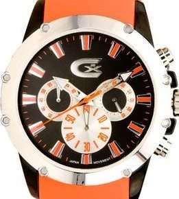 CROTON Chronograph Orange Silicone Mens Watch
