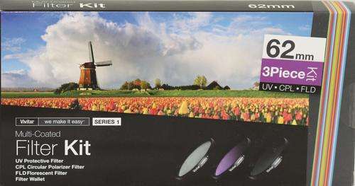 VIVITAR Series 1 Multi-Coated 62mm 3 Piece Filter Kit (UV/CPL/FLD)