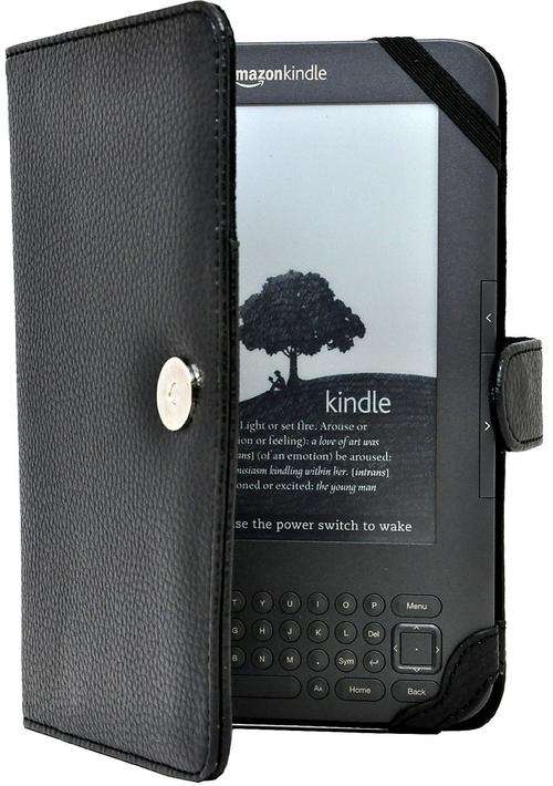 CrazyOnDigital Kindle 3 Leather Cover + Screen Protector Film