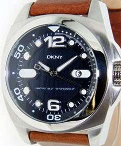 DKNY Brown Leather Casual Mens Watch