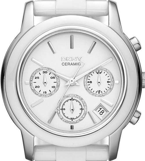 DKNY White Ceramic Chronograph Ladies Watch
