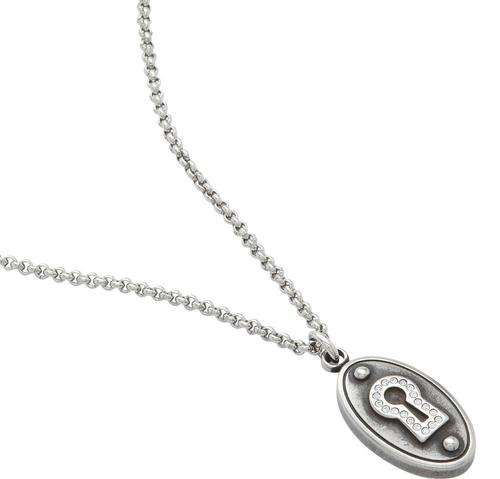 FOSSIL Cubic Studded Stainless Steel Lock Necklace