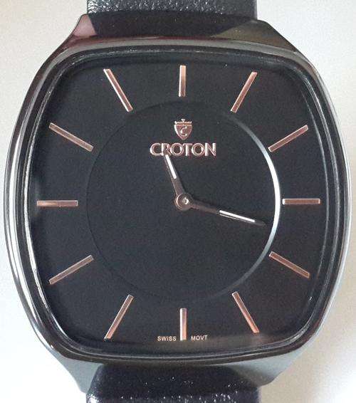CROTON Ultra Slim Ceramic Swiss Quartz Mens Watch
