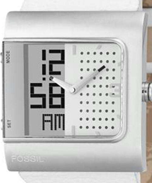 FOSSIL Analogue Digital White Leather Mens Watch