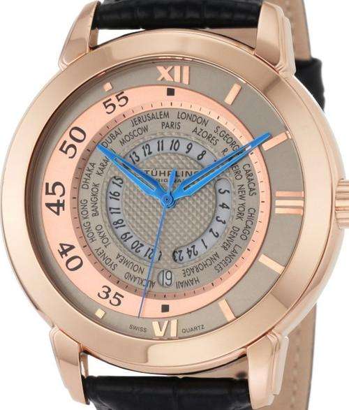 STUHRLING Time Traveller Swiss Quartz Mens Watch