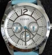 FOSSIL Blue Leather Multifunction Ladies Watch