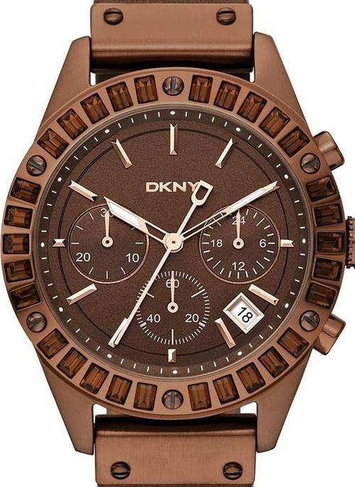DKNY Brown Crystal Glitz Chronograph Ladies Watch