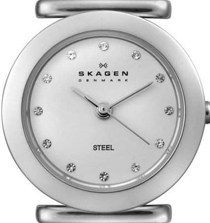 SKAGEN Denmark Ultra Slim White Leather Ladies Watch