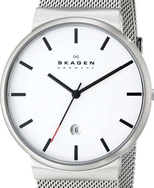 Authentic SKAGEN Denmark Stainless Steel Mesh White Dial Mens Watch