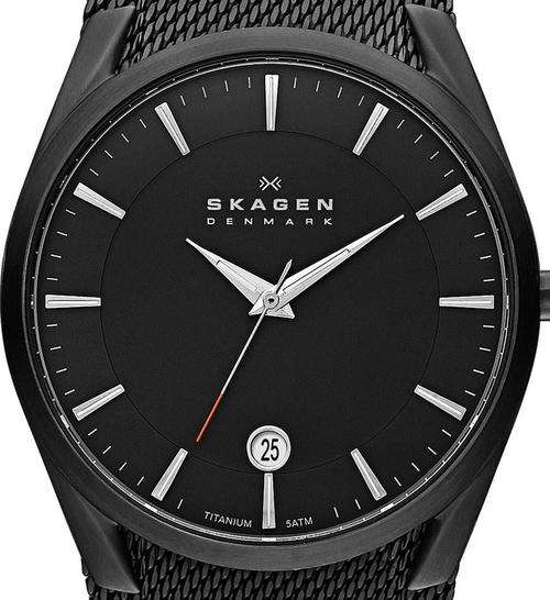 SKAGEN Denmark Ultra Slim Aktiv Black Titanium Mens Watch