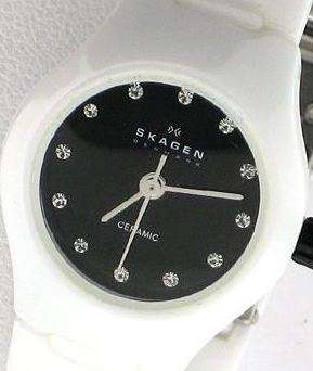 SKAGEN Denmark Petite Crystal Accented Ceramic Ladies Watch