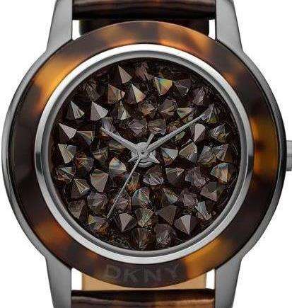 Authentic DKNY Crystal Encrusted Tortoise Shell Ladies Watch