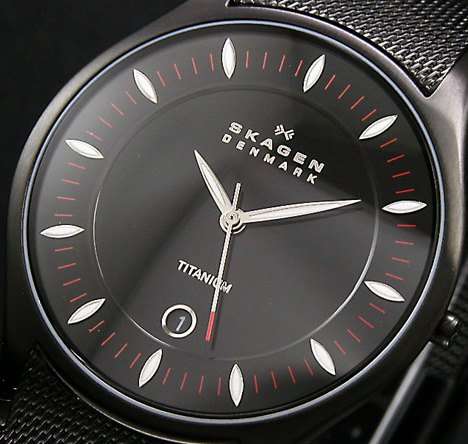 Authentic SKAGEN Denmark Ultra Slim Black Titanium Mens Watch