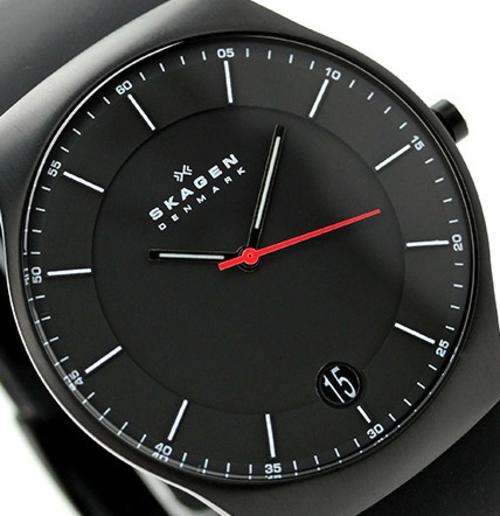 Authentic SKAGEN Denmark Ultra Slim Black Titanium Mens Watch