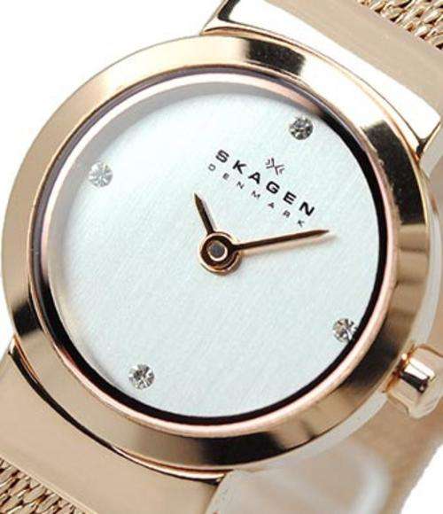 Authentic SKAGEN Denmark Ultra Slim Crystal Accented Ladies Watch