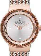 Authentic SKAGEN Denmark Two Tone Crystal Accented Faceted Glass Ladies Watch (AUGUST PROMOTION!!)