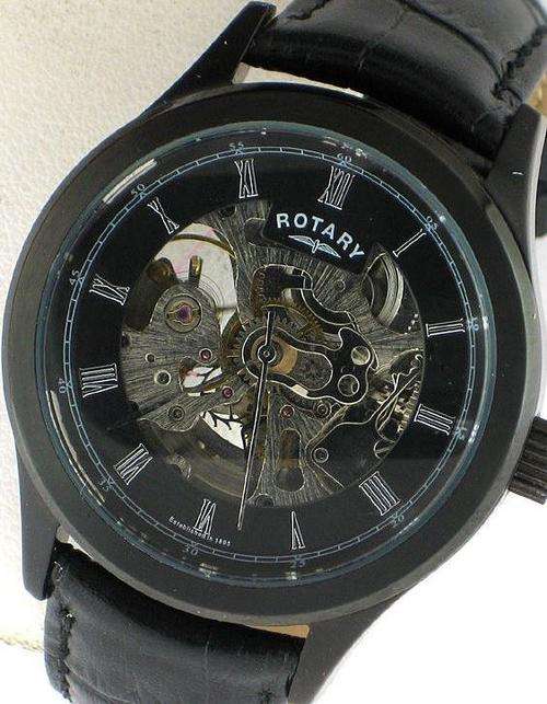 Authentic ROTARY Black Automatic Mens Watch