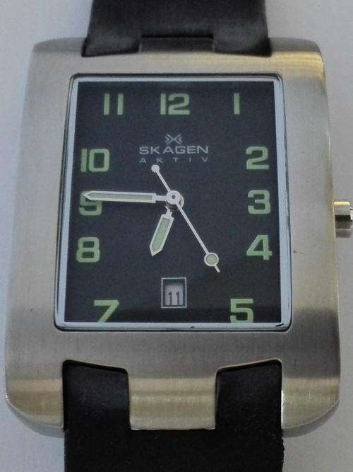 Authentic SKAGEN Denmark Aktiv Black Silicone Mens Watch