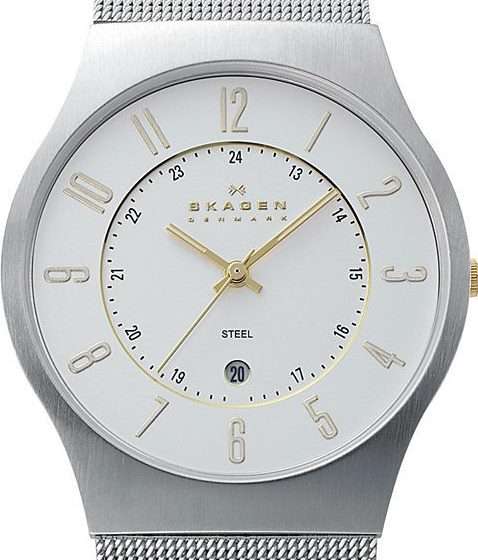 Authentic SKAGEN Denmark Ultra Slim Mesh Band Mens Watch