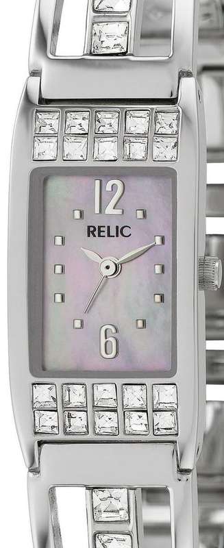 Authentic RELIC by FOSSIL Crystal Accented Mother Of Pearl Ladies Watch