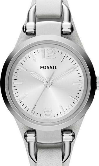 Authentic FOSSIL Georgia White Leather Ladies Cuff Watch