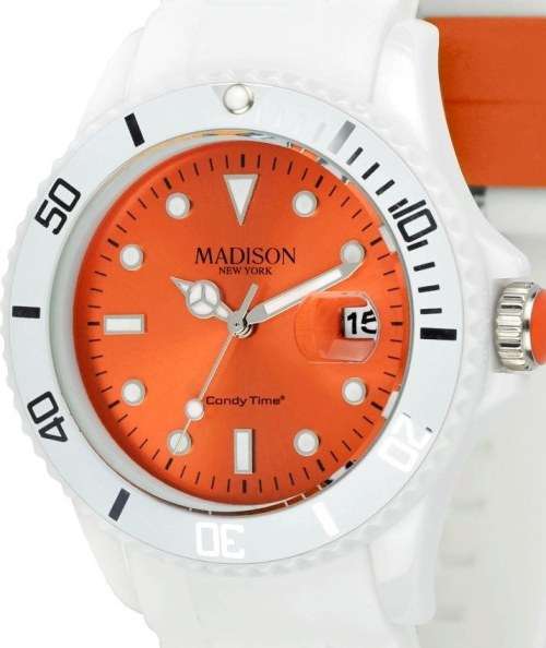 Authentic MADISON NEW YORK Candy Time White Fashion Ladies Watch