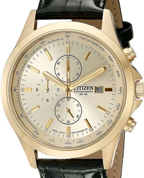 Authentic CITIZEN Gold Tone Chronograph Mens Watch