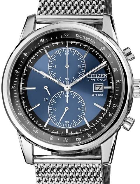 Authentic CITIZEN Eco-Drive Stainless Steel Chronograph Mens Watch