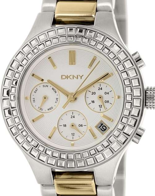 Authentic DKNY Chambers Two Tone Stainless Steel Multifunction Ladies Watch