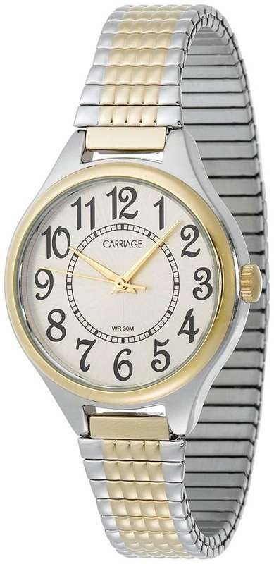 Authentic CARRIAGE by TIMEX Two Tone Stainless Steel Ladies Watch