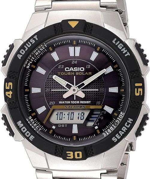 Authentic CASIO Tough Solar World Time Stainless Steel Mens Watch