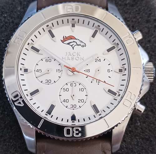 Authentic JACK MASON Denver Broncos Chronograph Mens Watch