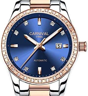 Authentic CARNIVAL 1986 Diamond Accented Two Tone Automatic Ladies Watch